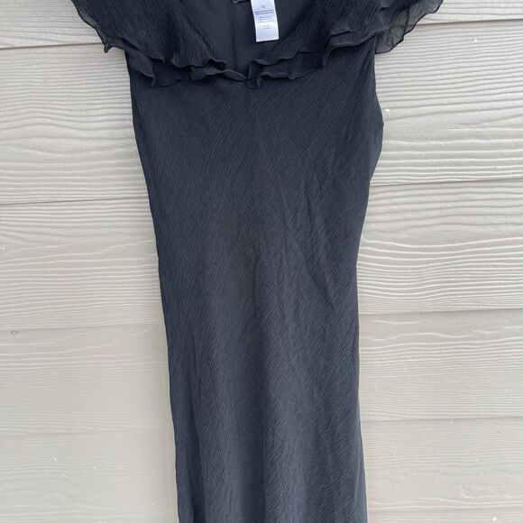 Jones New York black 100% silk black maxi dress - Picture 3 of 7